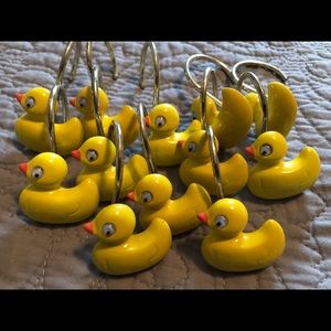 Duck shower curtain hooks